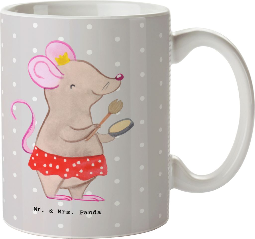 Mr. & Mrs. Panda Pott Visagistin Herz - Grau Pastell - Geschenk, Kosmetikstudio, Teepott, Beauty Salon, Tasse mit Spruch, Teetasse, Schminken, Well...