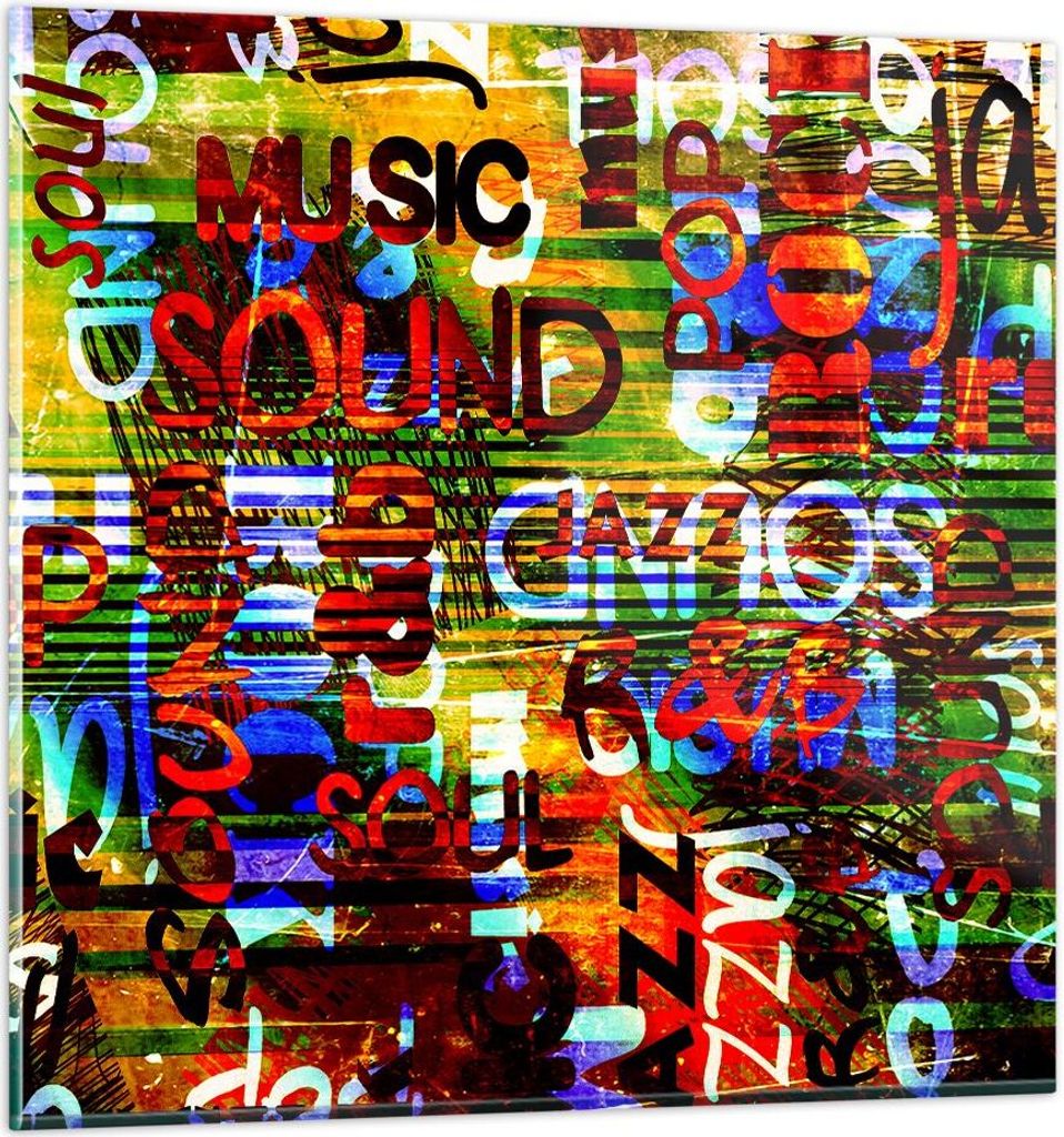 Bilder auf glas - Wörter Tapeten modern - 60x60cm - Glasbilder - Wandbilder - Kunstdruck - zum Aufhängen bereit - Wanddekoration aus Glas - Glas ...