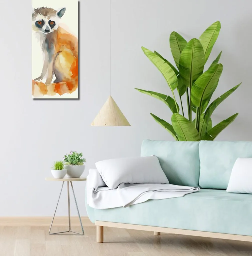 Tableau Lémurien 30x70 cm pour Salon - Idée Déco Nature Format Allongé - 2