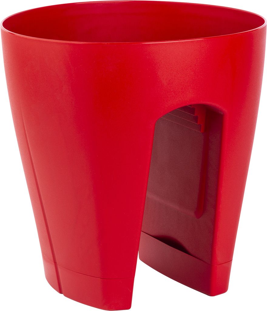 Blumentopf für Geländer Pflanztopf Blumenkasten Geländerkasten Balkonkiste rot