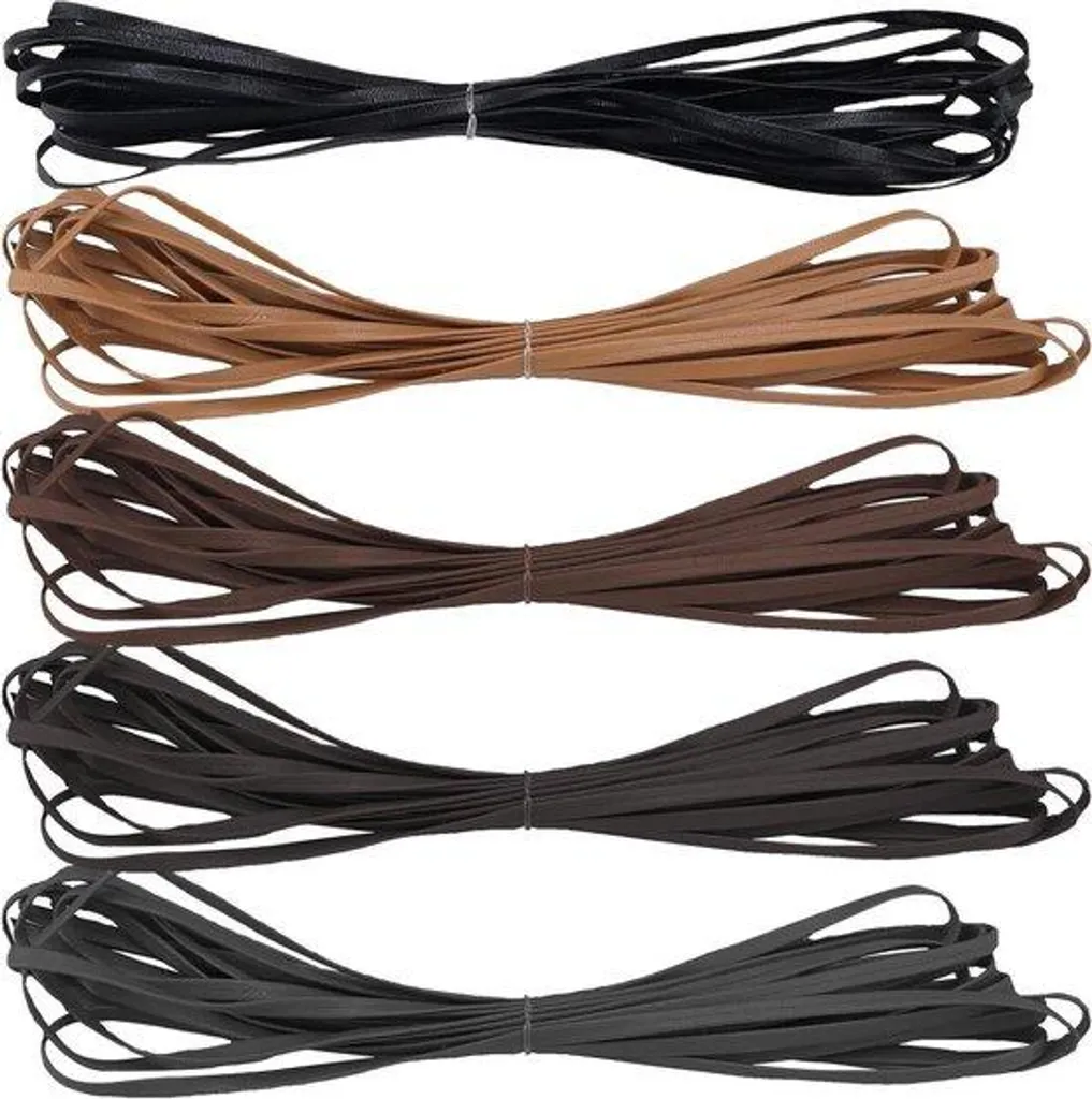 Fil de cuir 5mm pour bijoux homme et femme, lot de 5 coloris de 5m