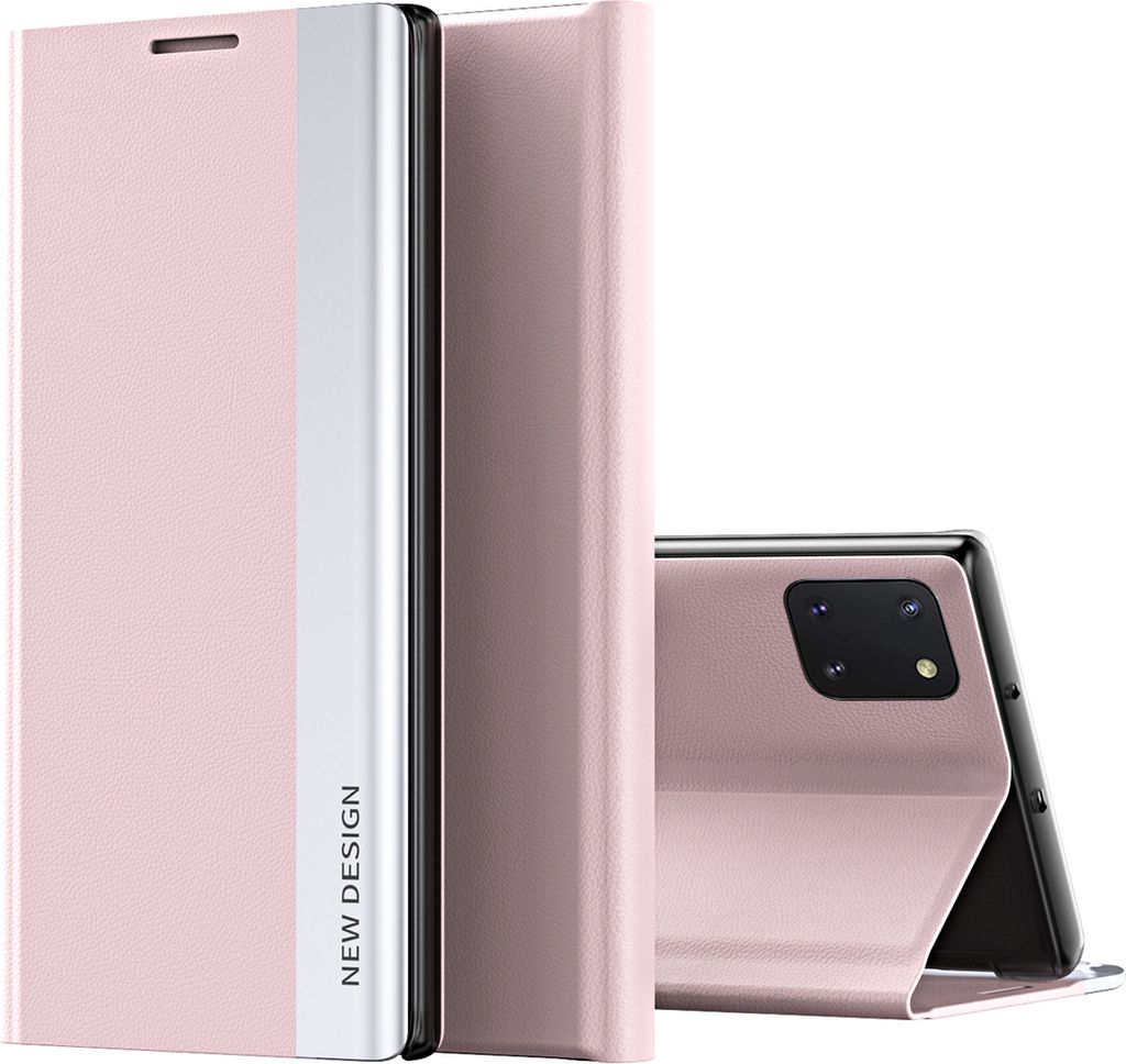 Galaxy Note 10 Lite Hülle, LaimTop Leder PolyurethanMagnetisch Klapp Stand Schutzhülle für Samsung Galaxy Note 10 Lite Rosa