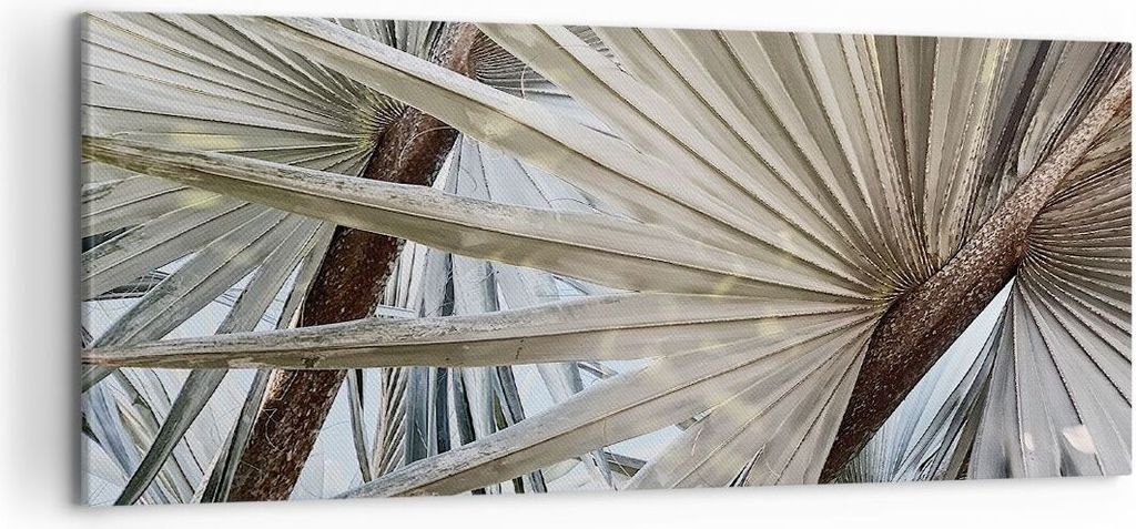 Bild auf Leinwand - Leinwandbild - Einteilig - Blatt Palme Natur - 120x50cm - Wand Bild - Wanddeko - Wandbilder - Leinwanddruck - Bilder - Wanddeko...
