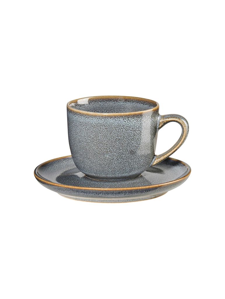 ASA Selection saisons Espressotasse mit Unterer Denim, Espresso Tasse, Kaffeetasse, Untertasse, Steinzeug, Blau, 90 ml, 27110118