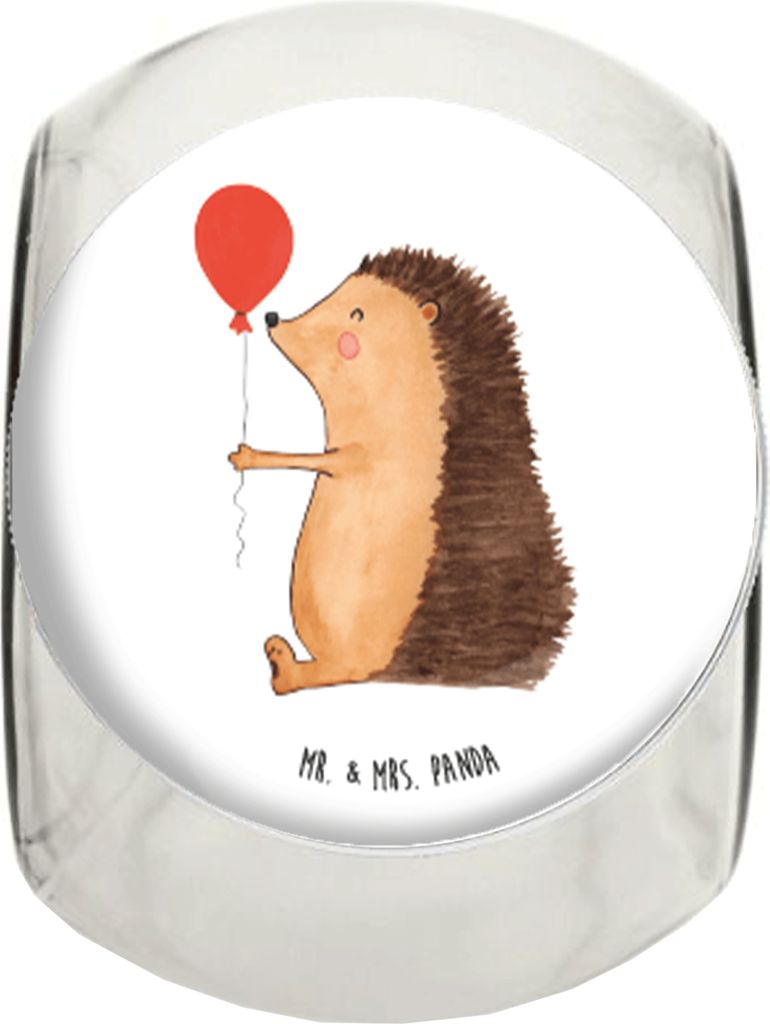 Mr. & Mrs. Panda Bonboniere Igel Luftballon L 870ml - Weiß - Geschenk, Tiermotive, Herzlichen Glückwunsch, Happy Birthday, keksdose glas, Kaffeed...