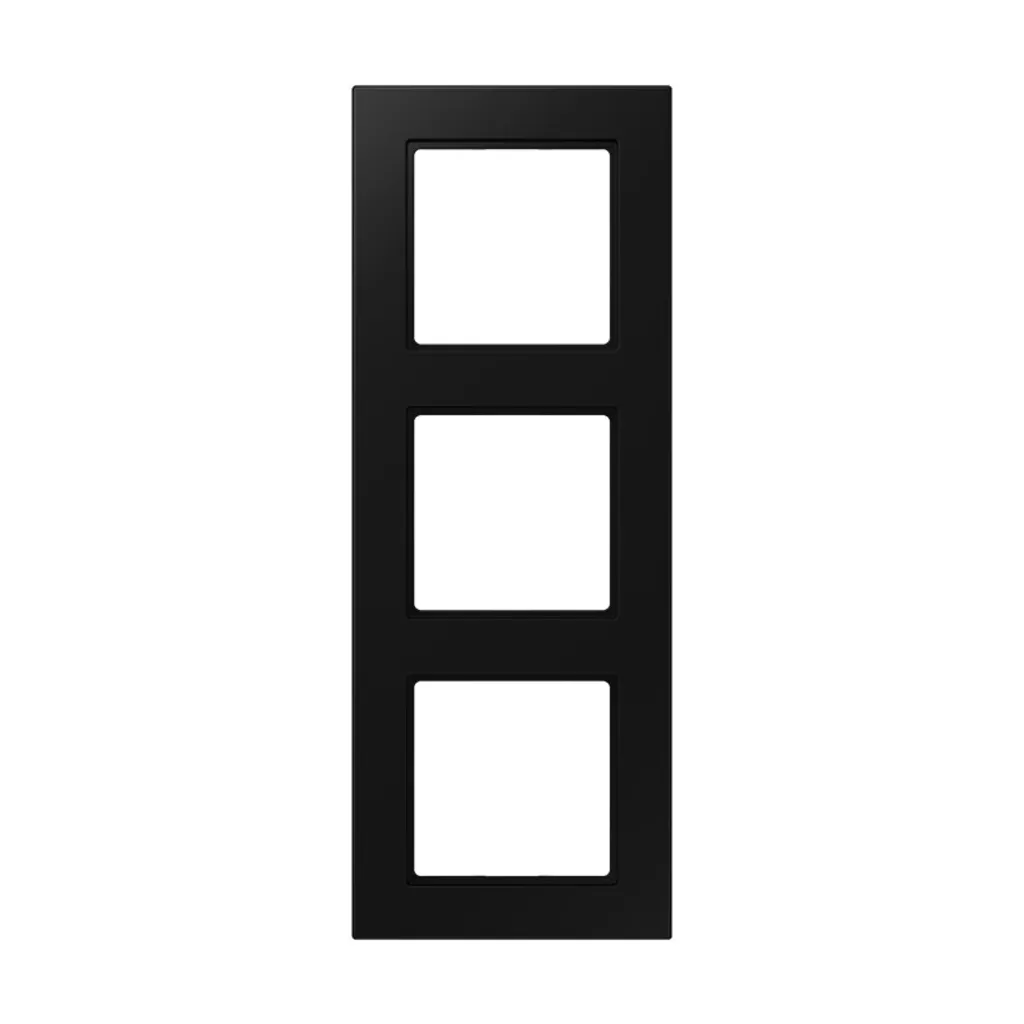 Cadre Triple pour Prises et Interrupteurs Jung A 550 Noir Mat A5583BFSWM