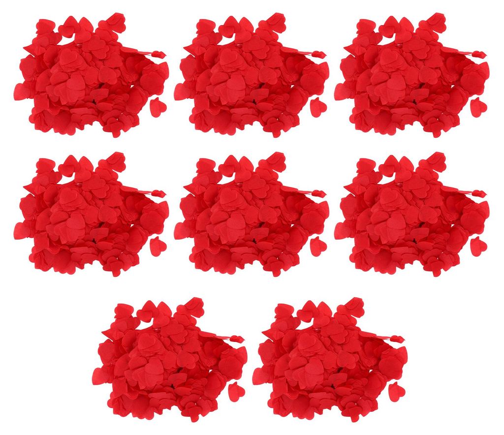 Papierkonfetti, 8 Packungen, 16.000 Stück, biologisch abbaubares rotes Herzkonfetti, ideal für Hochzeitsfeiern und andere festliche Anlässe.