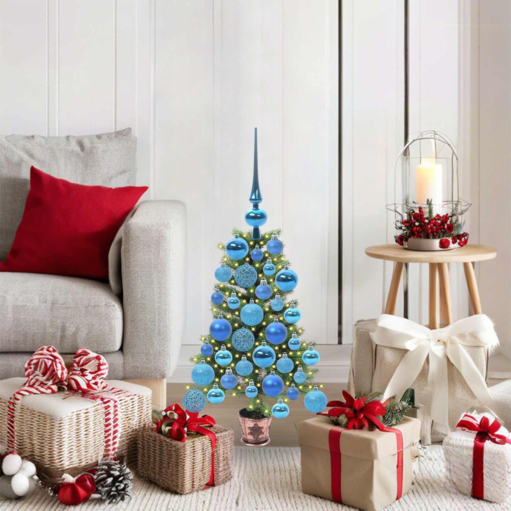 "Schlussverkauf" Weihnachtsbaum(1 pc) - Kunstbaum/Tannenbaum - mit 150 LEDs mit Ständer Grün 65 cm PE C7619