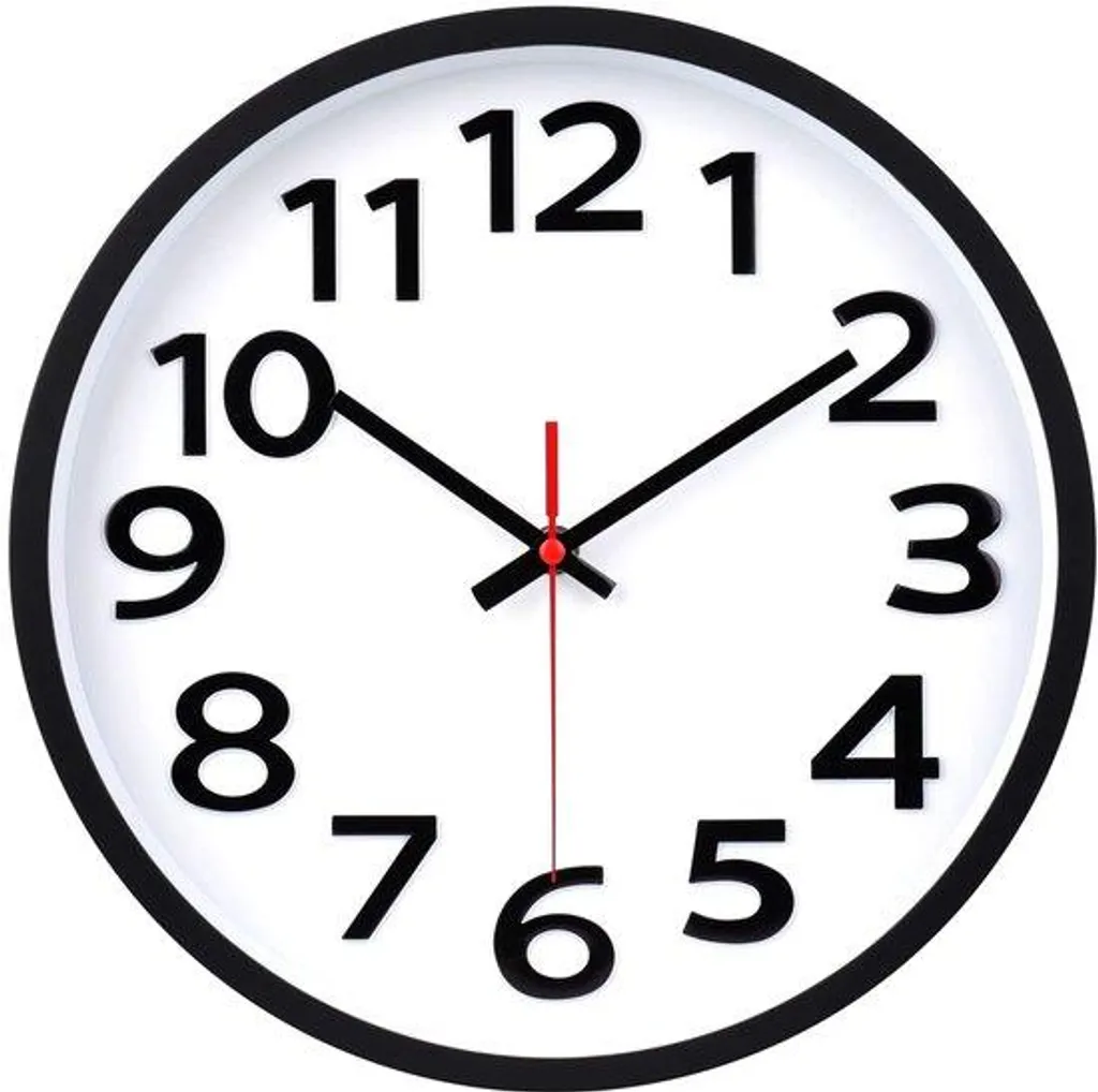 Horloge 3D silencieuse noire 30cm sans aucun bruit pour chambre