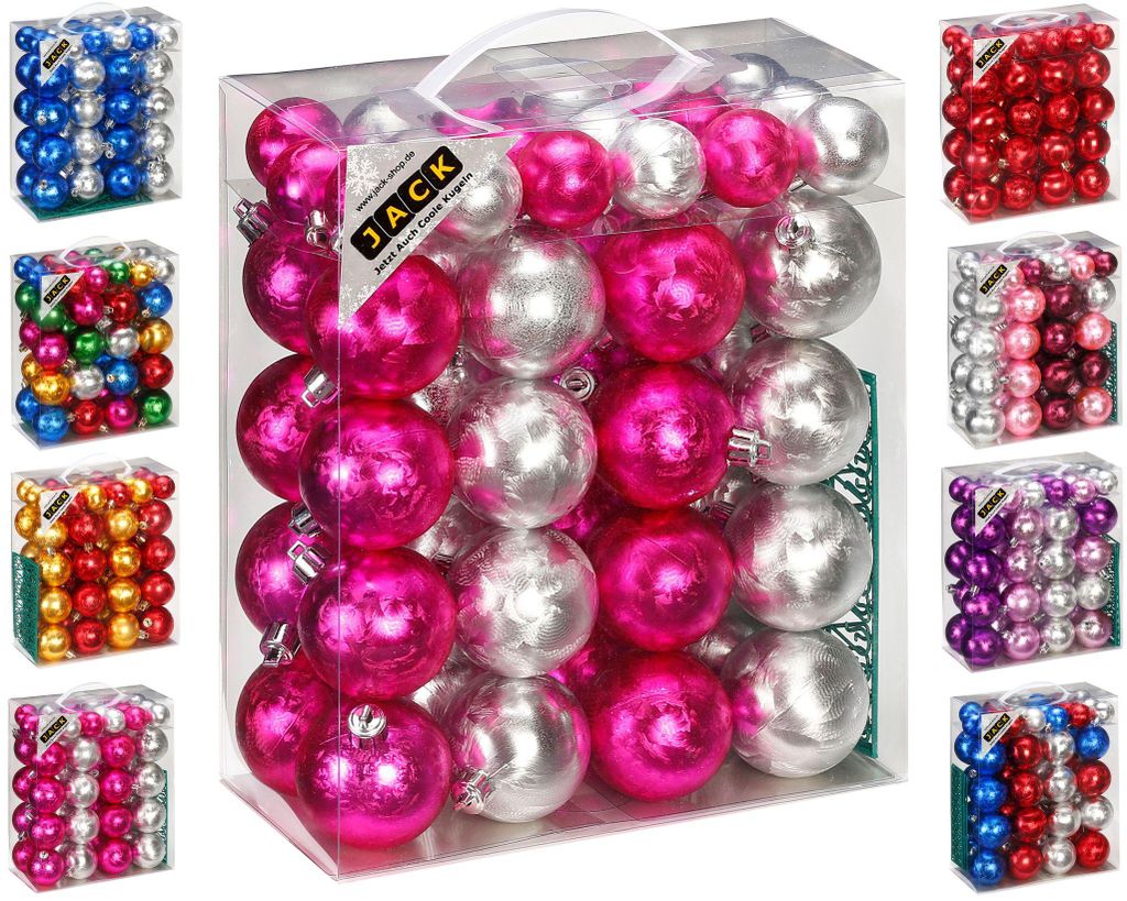 JACK by Inge 50x Kunststoff Kugeln Eislack Christbaumkugeln Produktbild 