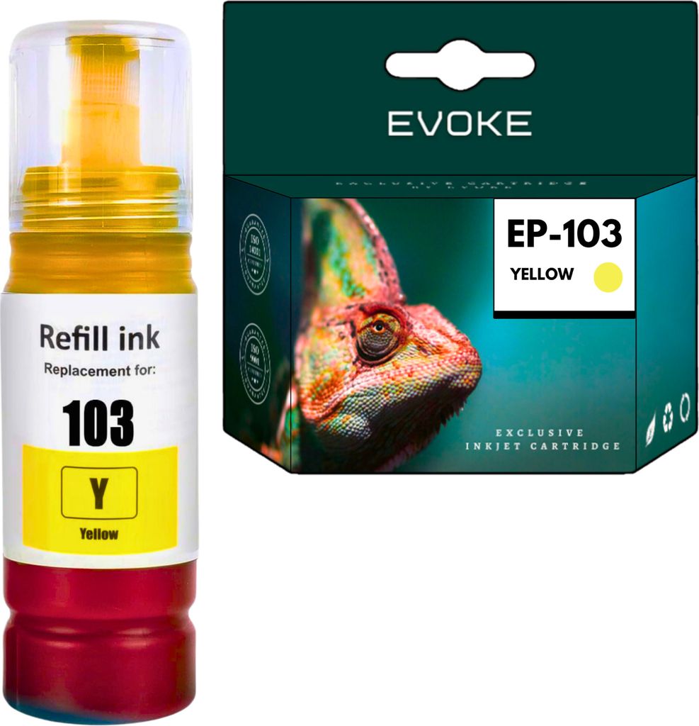 Druckerpatronen Tintenpatrone für Epson 103 Gelb 70 ml | Ersatz für EcoTank L3251 L3250 L3150 L3151 L3260 L3256
