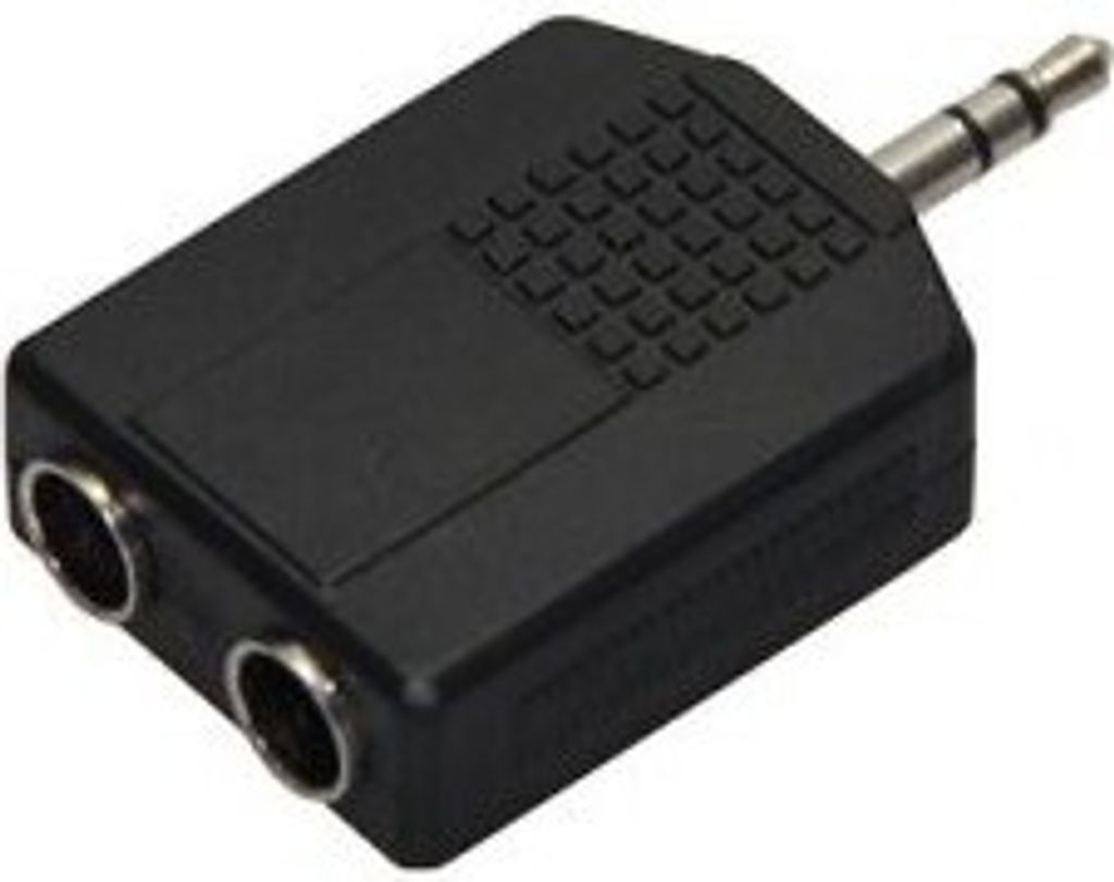 goobay Audio-Adapter 3,5 mm stereo Stecker auf 2x6,35 mm stereo Kupplung