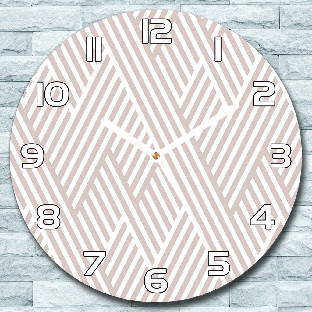 Wanduhr aus Glas Rund fi 30 Gebrochene Linien Quarz Deko Schlafzimmer Büro