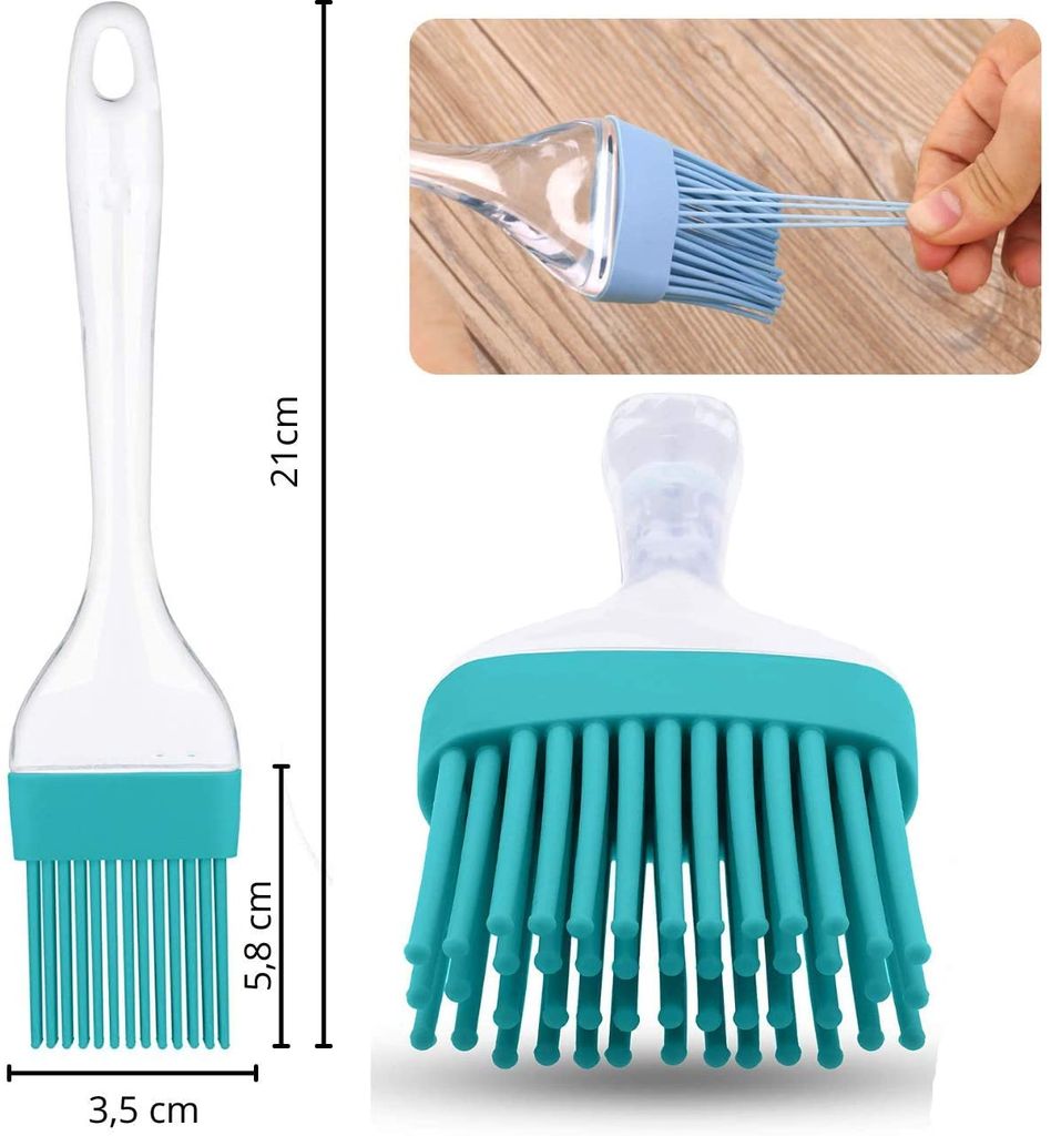 8 Stück Silikon Backpinsel Set - Hitzebeständige Küchenpinsel Mit Abnehmbaren Köpfen