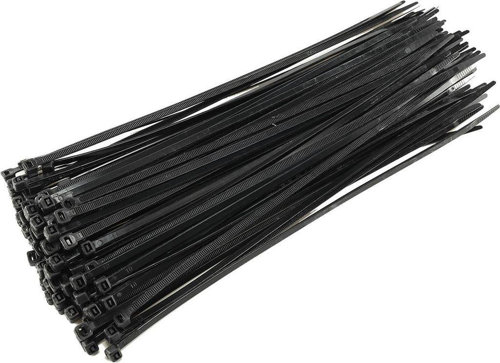 Kabelbinder 300mm x 4,8mm schwarz 100er Pack hohe Zugkraft Produktbild 