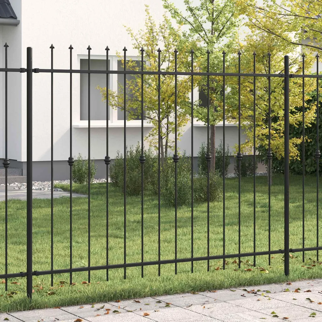 Clôture de jardin en acier noir 200x200 cm Asten pour brise-vue déco