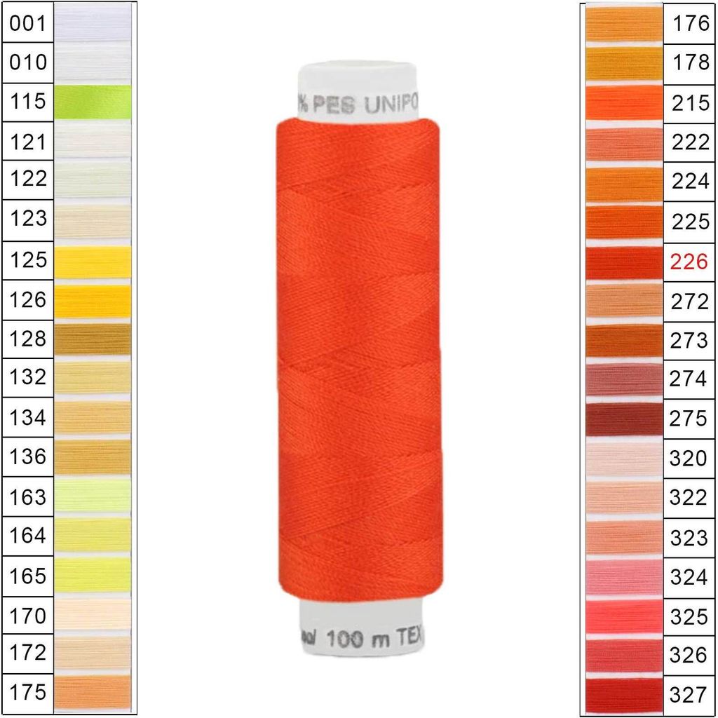 Nähgarn 10 x 100m Unipoly 120 Tex14x2 Universalnähgarn Allzweckgarn Polyester 1v6 Farbwahl, Farbe:226
