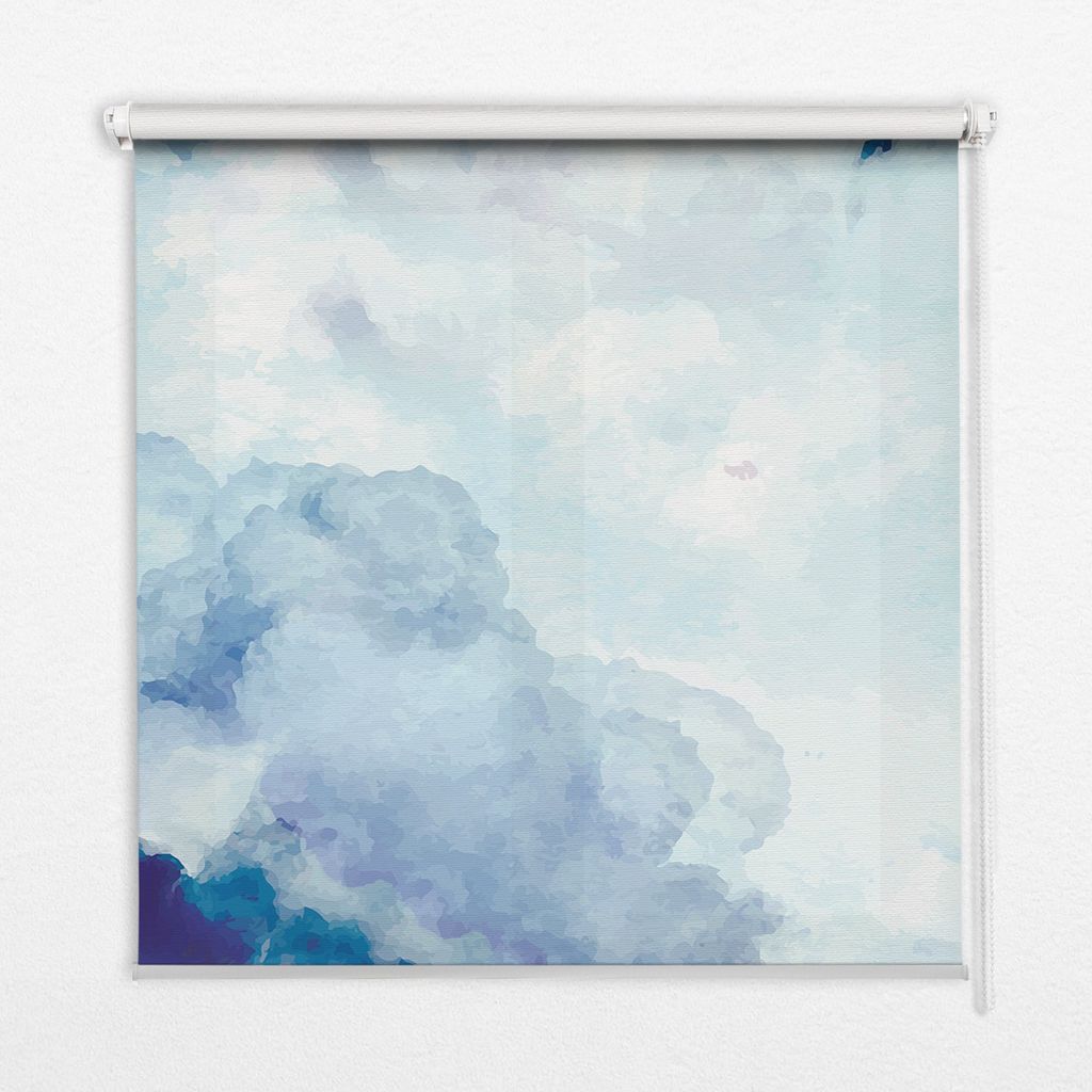 Seitenzug-Rollo Fensterrollo Jalousie - Thermo-Rollo Verdunkelungsrollo - 100x240 cm - Wolken