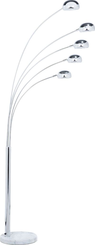 BELIANI Stehlampe Silber Metall 210 cm 5-flammig Marmorfuß Produktbild 