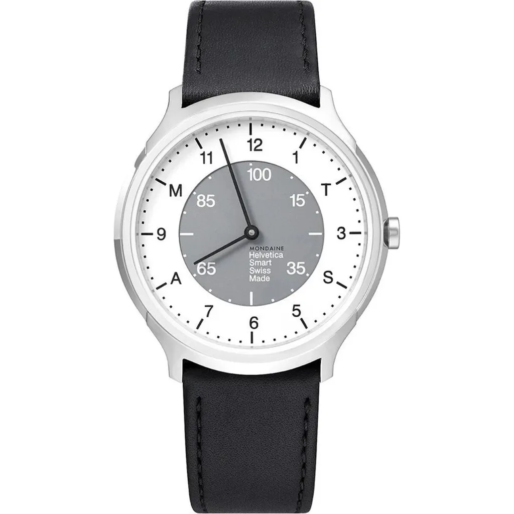 MONDAINE SMART HELVETICA : Montre Suisse en Acier et Verre Saphir