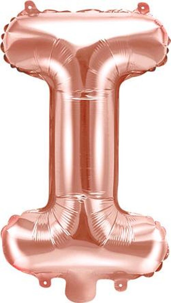 Folienballon Buchstabe „I“, 35cm, Roségold (1 Karton / 50 Stück)