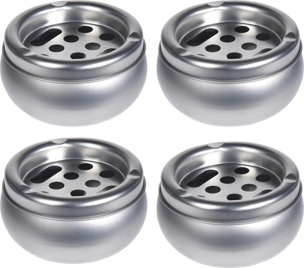 4er Set Aschenbecher Aluminium Ø 10 cm Wind Aschenbecher Windaschenbecher Sturmaschenbecher Ascher Tischaschenbecher