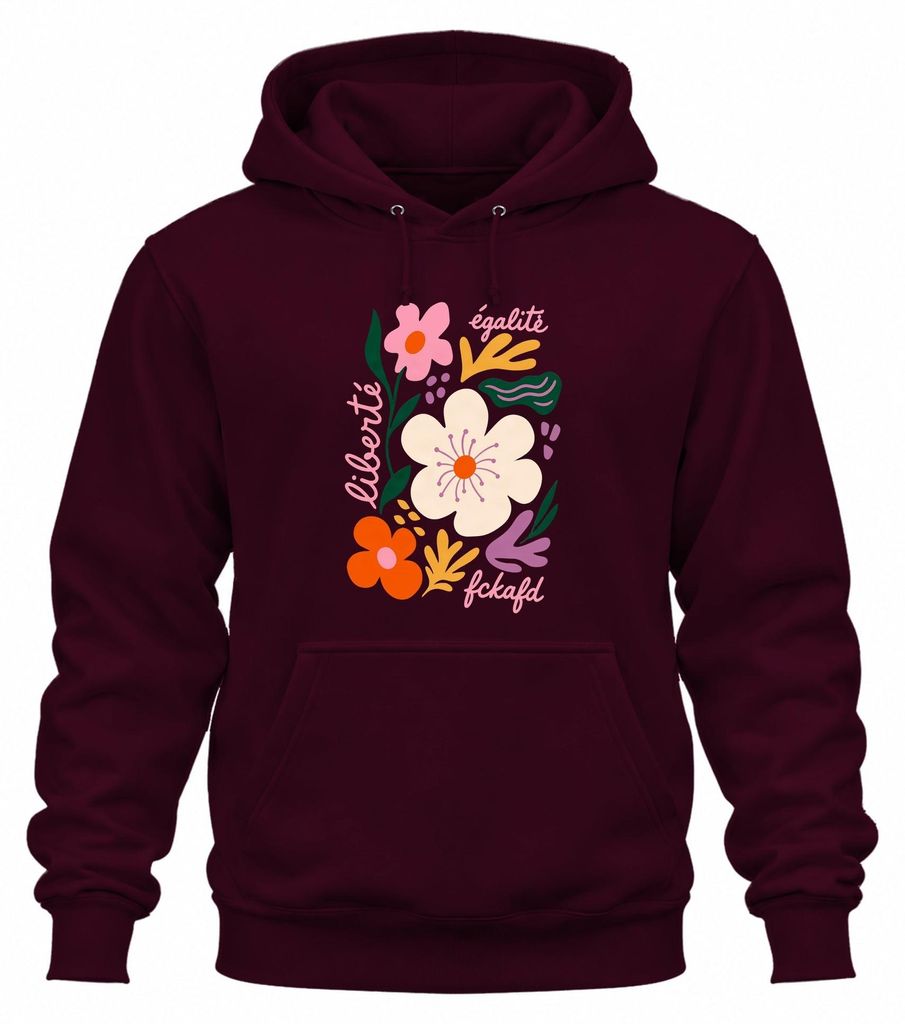 Liberté Égalité Fckafd Blumen Statement, bloemenprint, Productafbeelding 