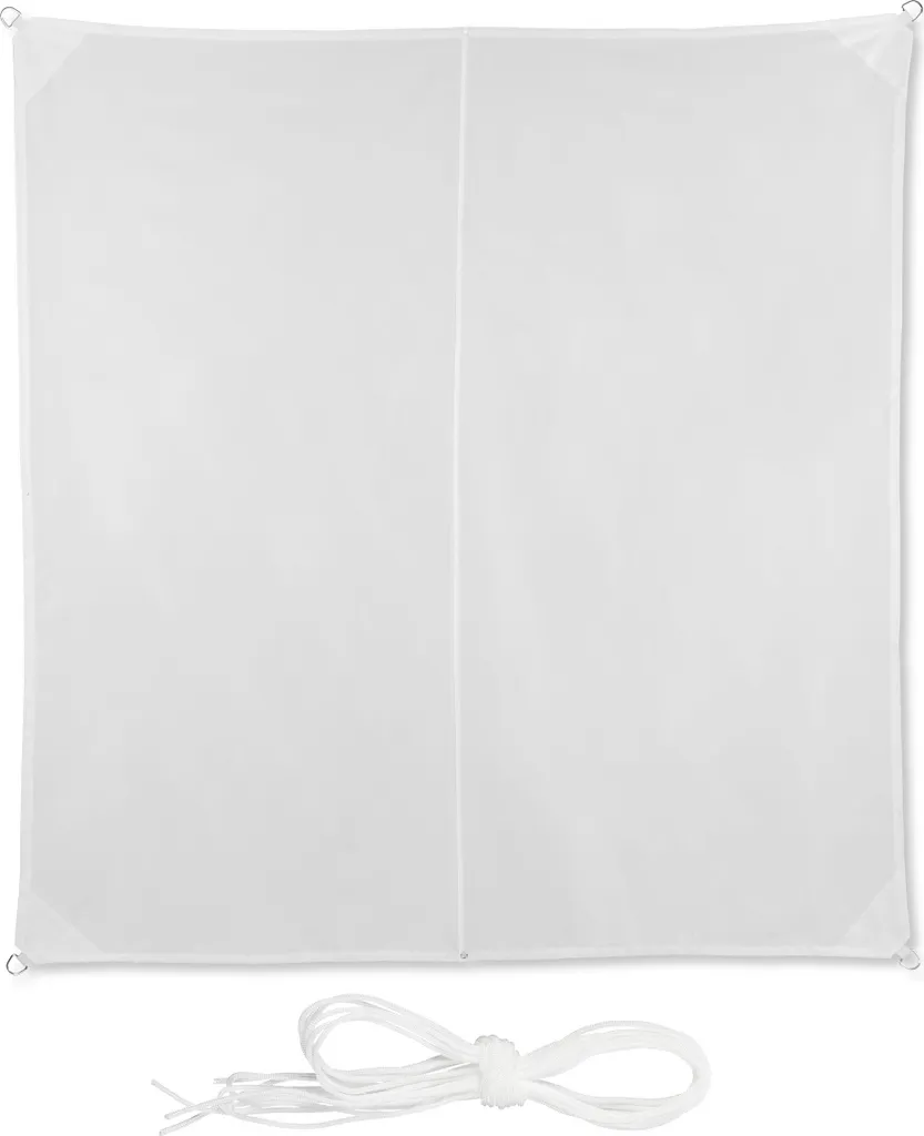 Relaxdays Voile d'ombrage carré blanc 3x3m en polyester déperlant