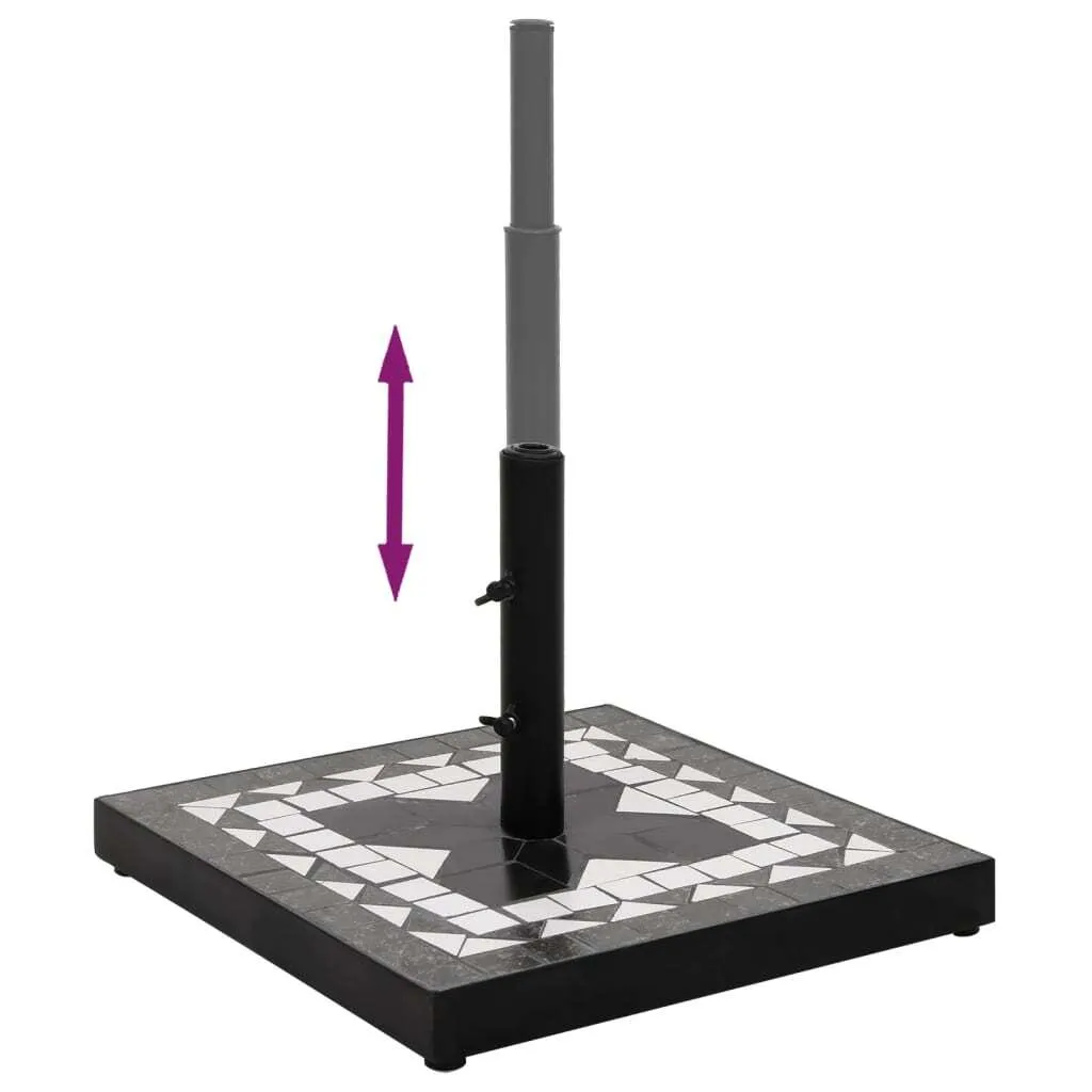 Supporto per ombrellone Quadrato bianco e nero 12 kg - 2