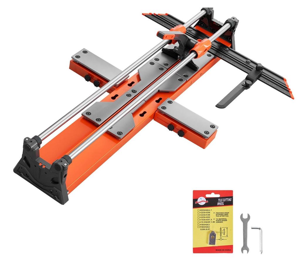 Fliesenschneider 100 cm - Fliesenschneidmaschine Manuell - Verschiebbarer Schneidkopf - Federbelastete Basis - Winkelanschlag - Hartmetall-Schneidr...