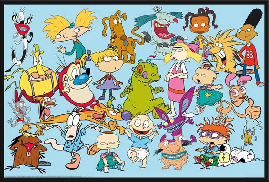 Décoration murale Nickelodeon poster encadré 61x91cm pour chambre enfant