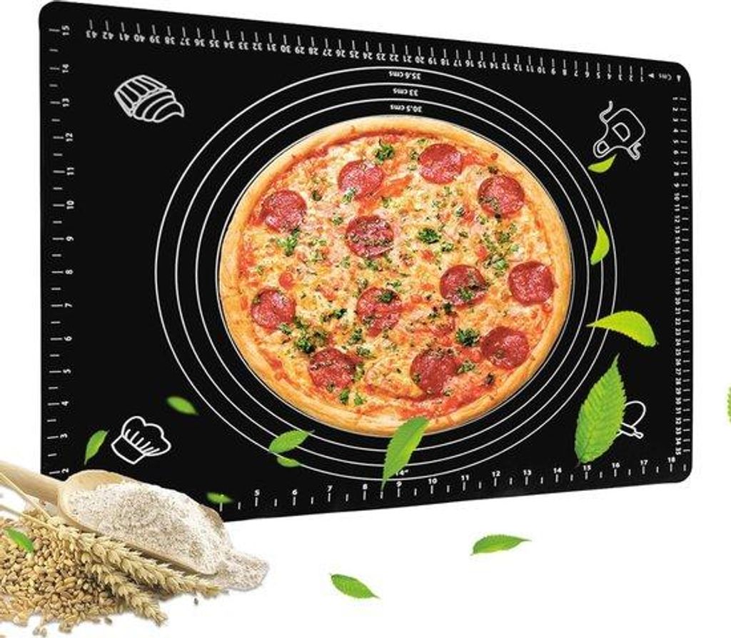 Silikon Backmatte Antihaft mit Maßskala schwarz 50x40cm