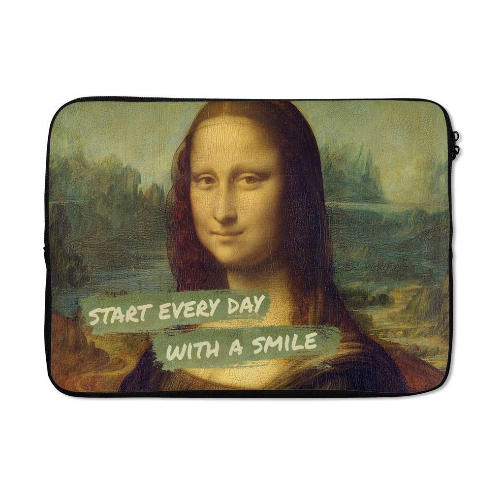 MuchoWow Laptop Hülle 13 Zoll Mona Lisa - Da Vinci - Zitat Laptoptasche - Laptophülle - Sleeve - Rundumschutz