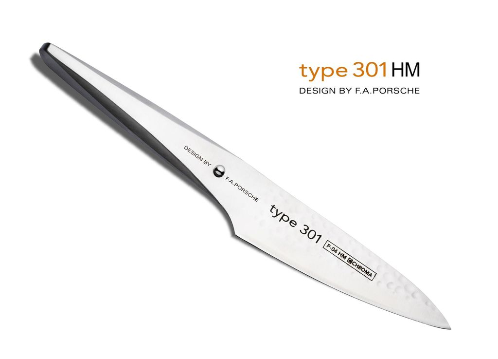 CHROMA Type 301 hammered - Kleines Kochmesser - Design by F.A. Porsche - P-04HM