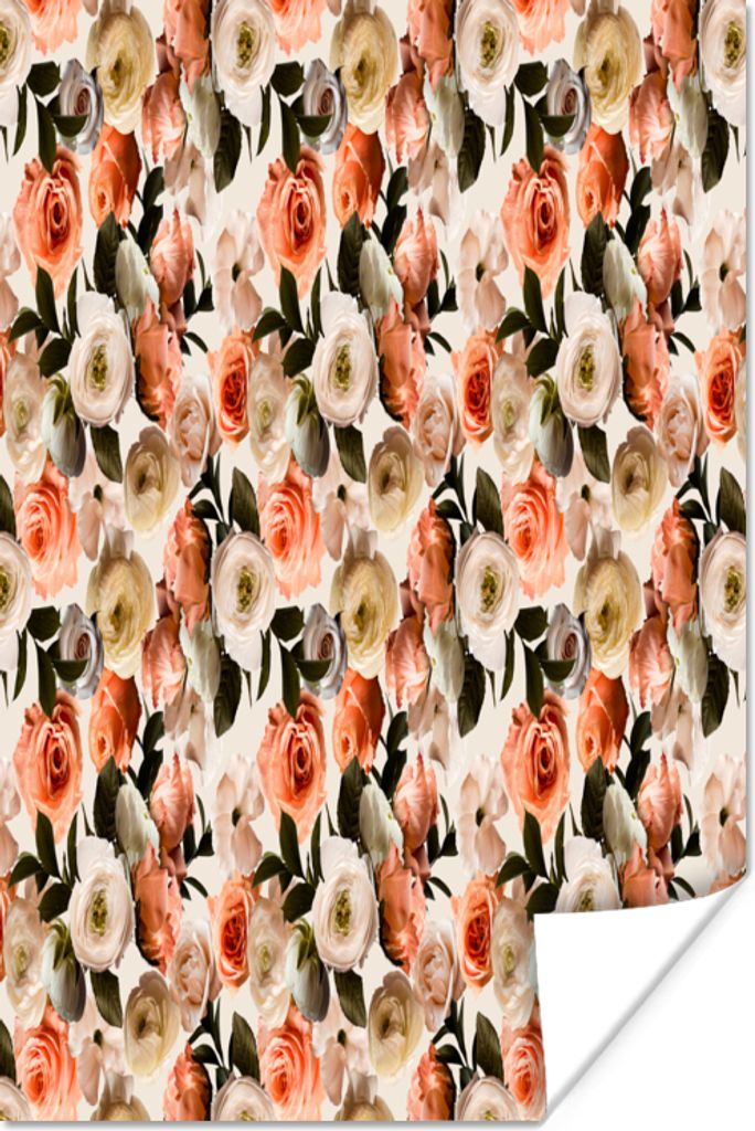 MuchoWow Poster Blumen - Rosen - Farben 120x180 cm - Kunstposter