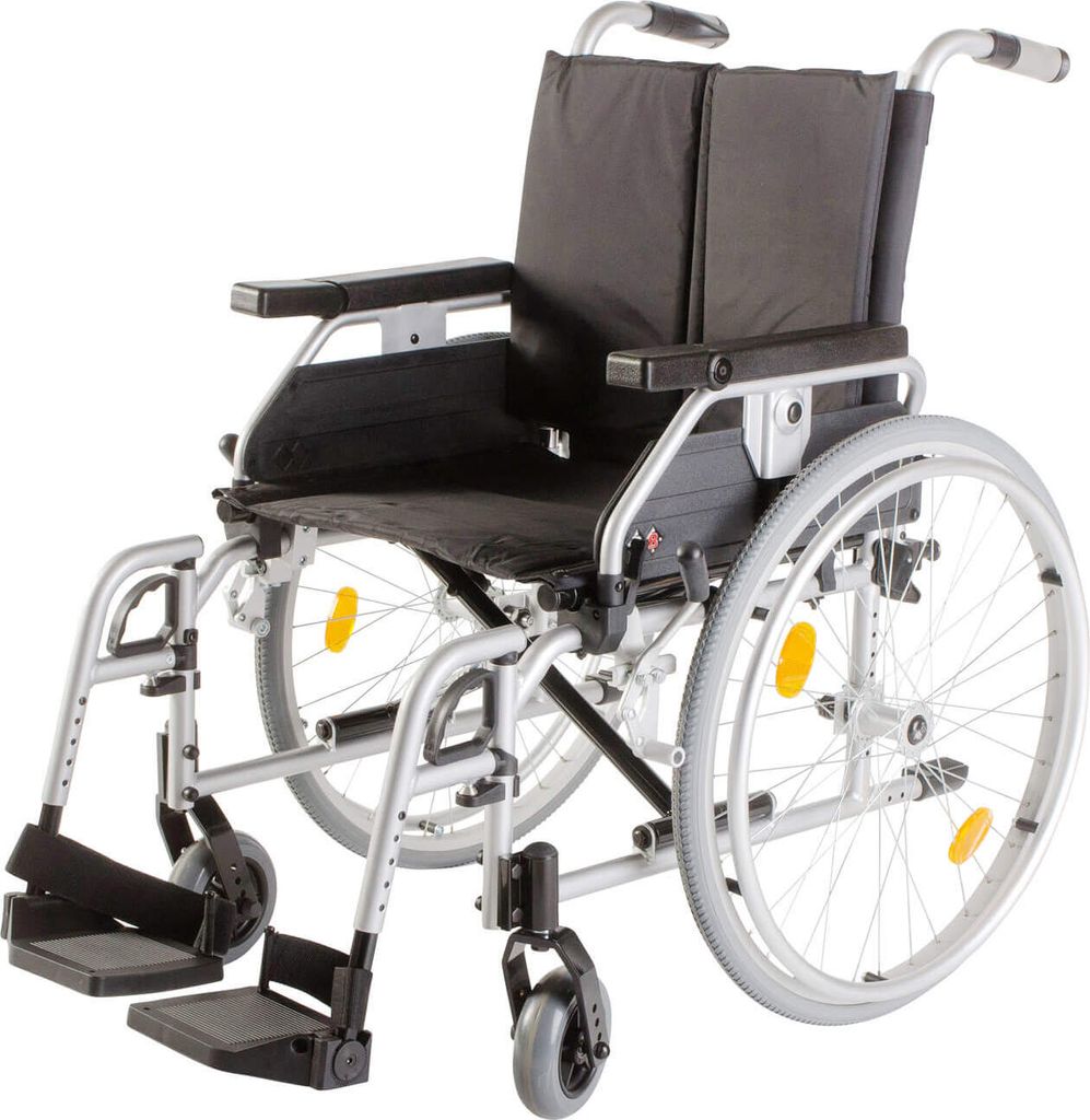 Leichtgewichtrollstuhl Pyro light Kombiarmlehnen, mit Trommelbremse silber-metallic>>>>SB 41 cm