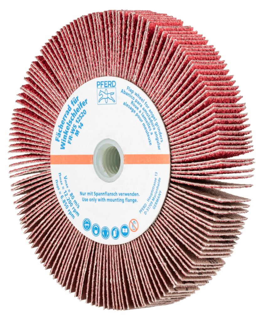 PFERD TOOLS Lamellenschleifrad für Winkelschleifer FR WS Ø 125x20mm M14 CO-COOL60 für Edelstahl 2 Stk