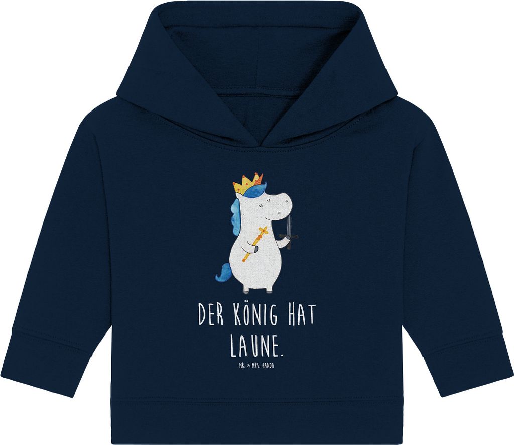 Mr. & Mrs. Panda Organic Baby Hoodie Einhorn König mit Produktbild 