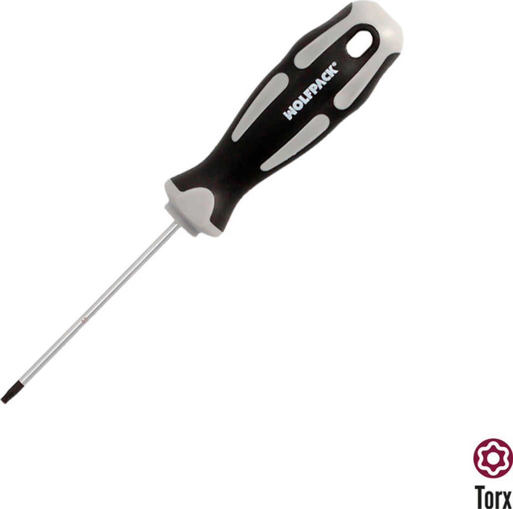 Torx-Schraubendreher Torx Unverwüstlicher Stahl S2 TPR Bimaterial-Griff. Größe T09 x Ø 3,0 x 75 mm.