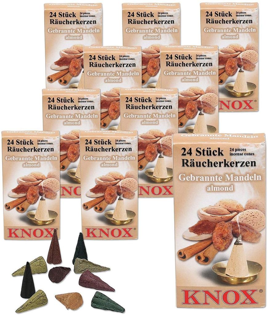 10 Packungen Knox Räucherkerzen Gebrannte Mandeln - 24 Produktbild 