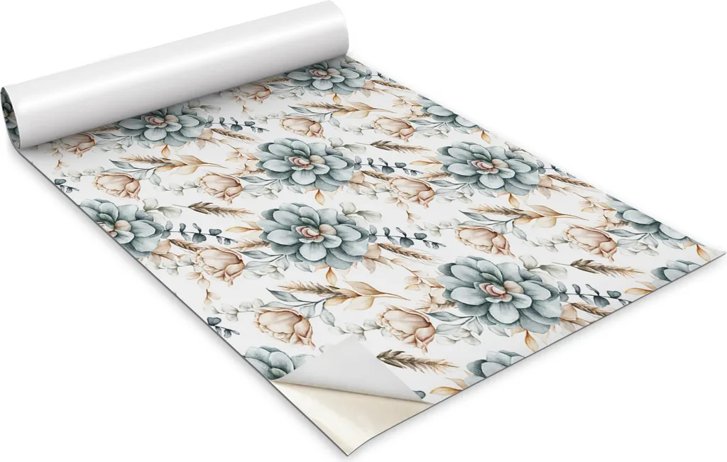 Pellicola Decorativa Professionale per Mobili 100x50 cm - Fiori Dipinti