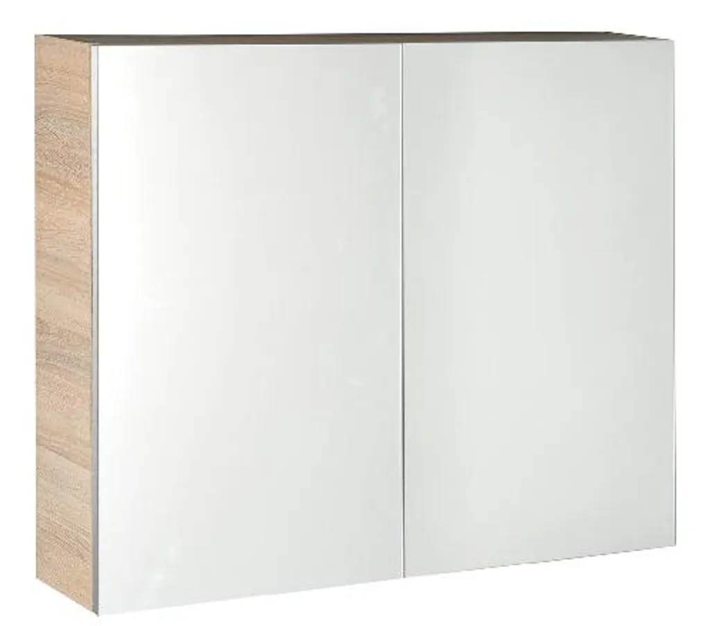 Armoire de toilette avec miroir chêne platine 80cm Aqualine Vega VG880