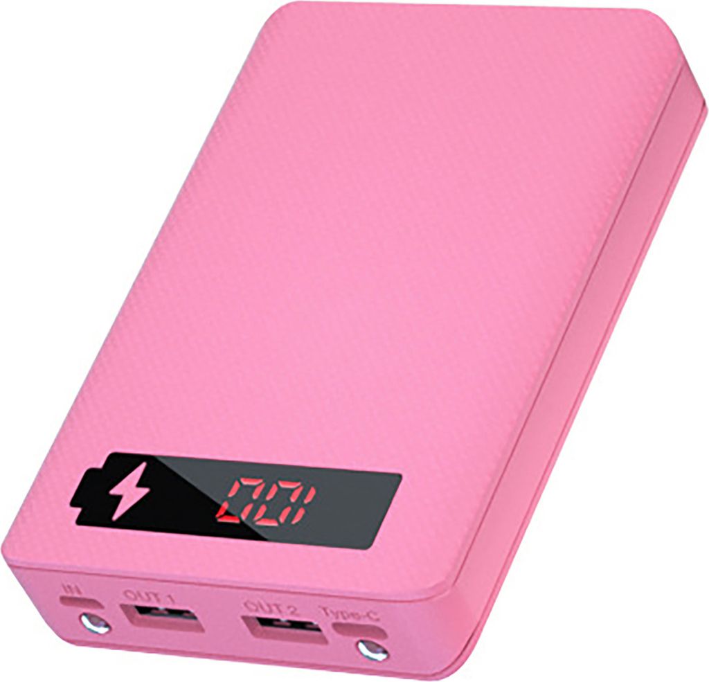L5 Power Bank Shell Lötlich Lötlich abnehmbares LED -Digitalanzeige 5x18650 Tragbares Ladegerät für Smartphone-Rosa