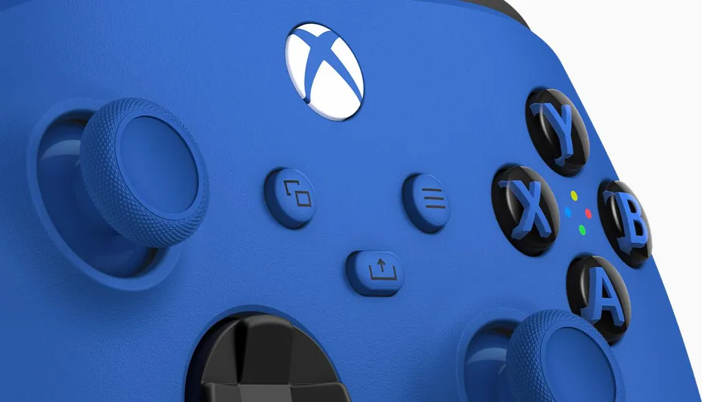 Manette sans fil Xbox Controller Shock Blue - Version Robot White et Bleu