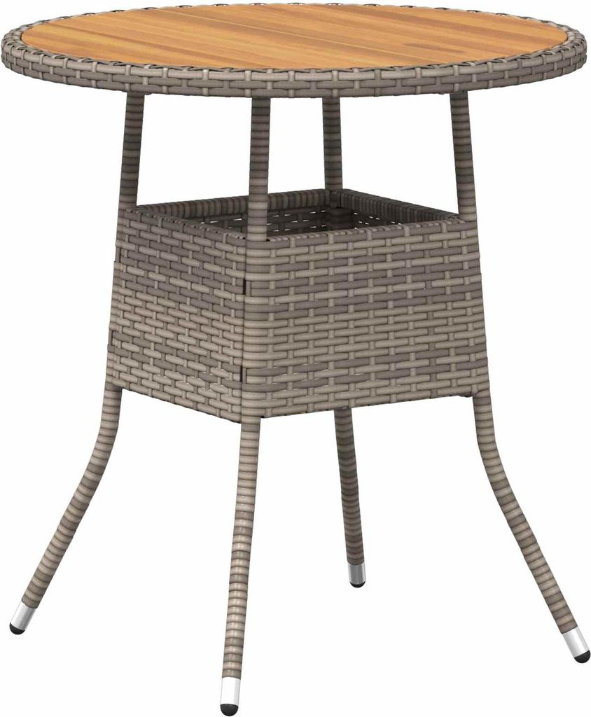 vidaXL Esstisch für das Dinner Grau und Akazie 70 x 70 x 73 cm