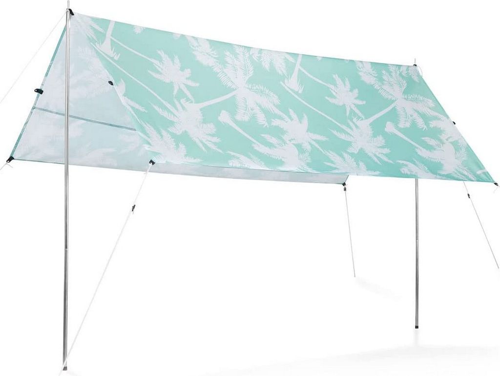 GARVIDA Sonnensegel - 210 x 175 cm - türkis/weiß