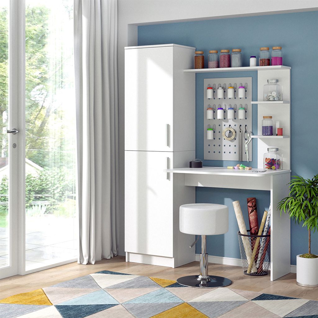 Vicco Biurko Tessa, 123 x 52 cm, Biały Zdjęcie produktu 4