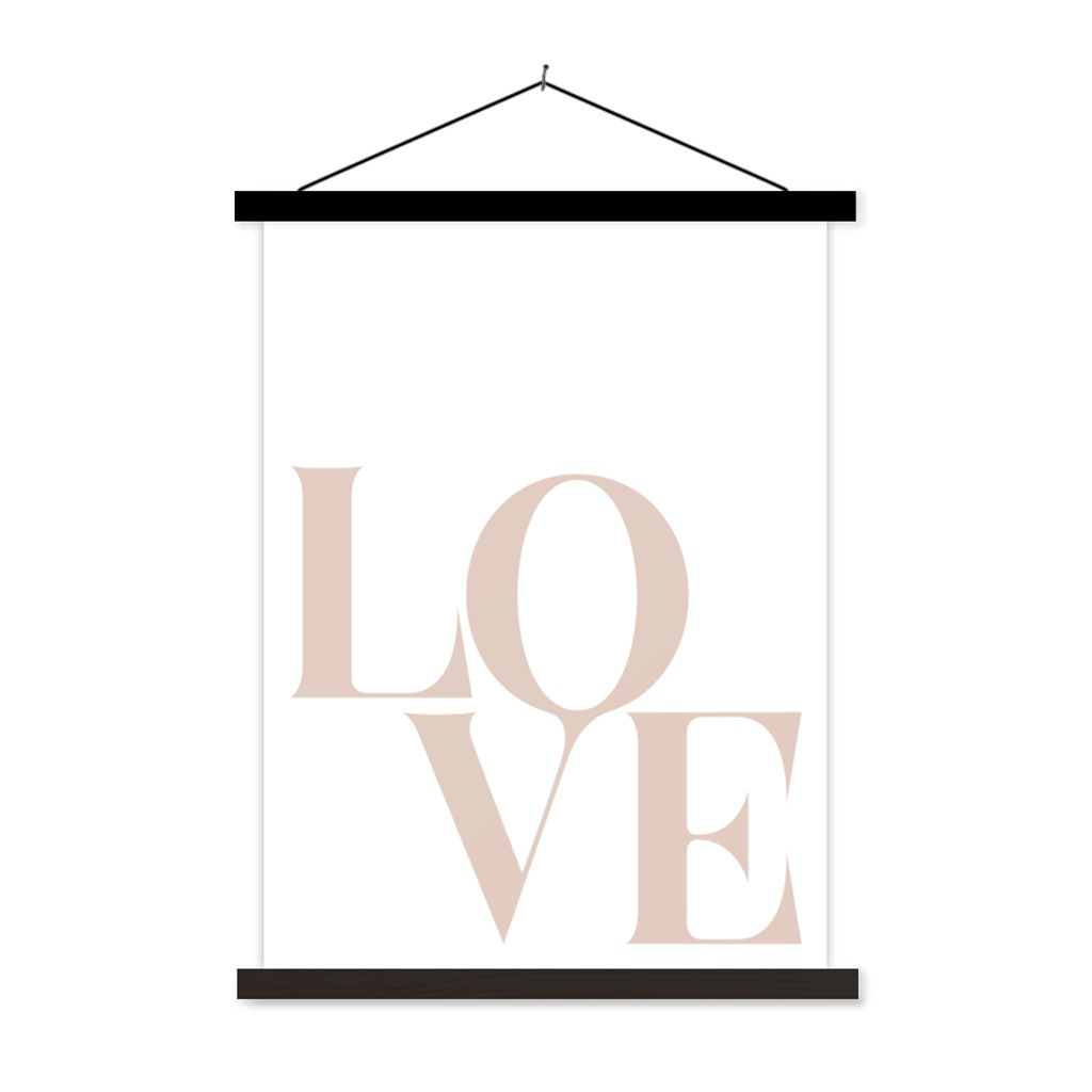 MuchoWow Textilposter Text - Zitate - Liebe 90x120 cm mit schwarzem Rahmen - Dekoration