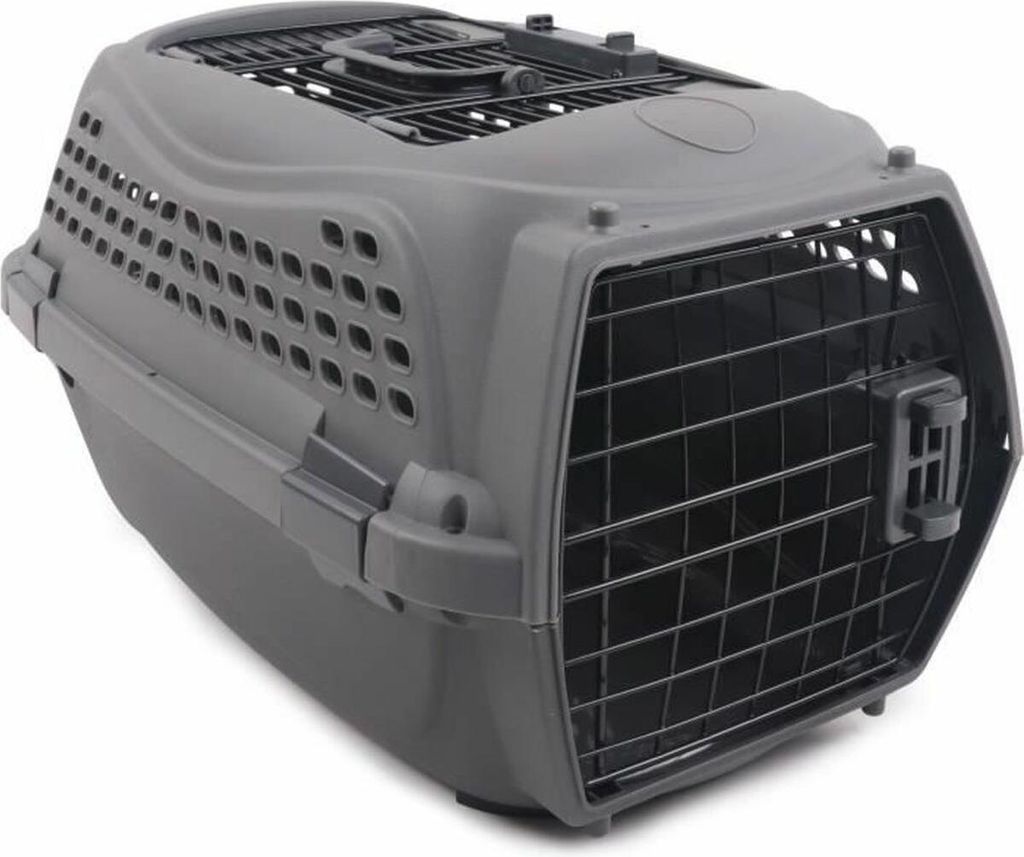Transportbehälter MPETS ECO GIRO M Grau Dunkelgrau Kunststoff Katze