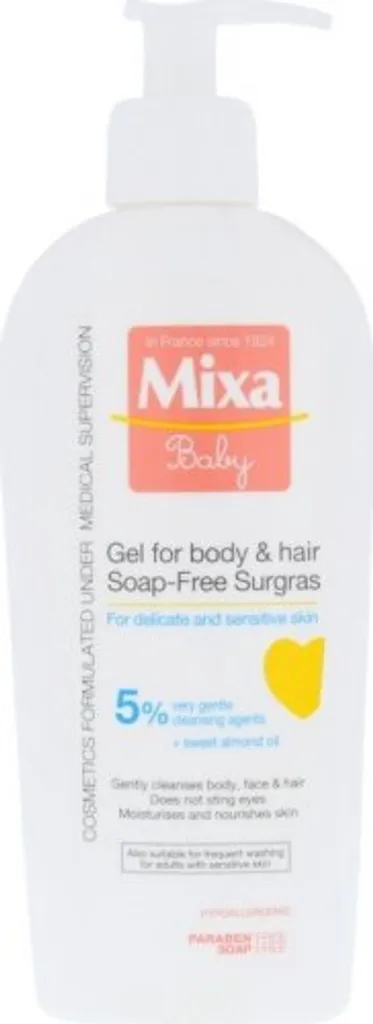 Gel douche doux pour enfants Mixa format 250ml pour le corps et cheveux